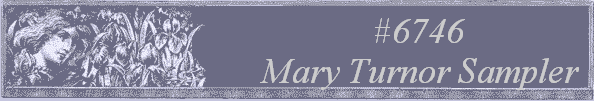 #6746 
Mary Turnor Sampler 