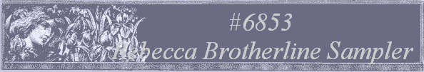 #6853 
Rebecca Brotherline Sampler 