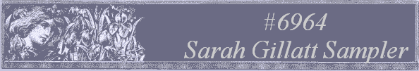 #6964
 Sarah Gillatt Sampler 